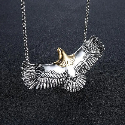 Native Eagle Necklace Silver Color