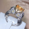 Owl Shape Orange Zirconia Ring