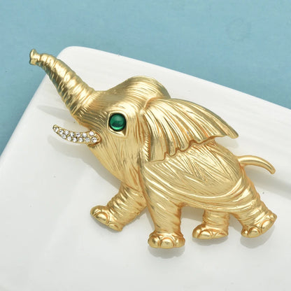 Elephant Gold Color Brooch Pins