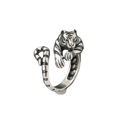 Tiger Adjustable Ring Ancient Gold/ Ancient Silver Color