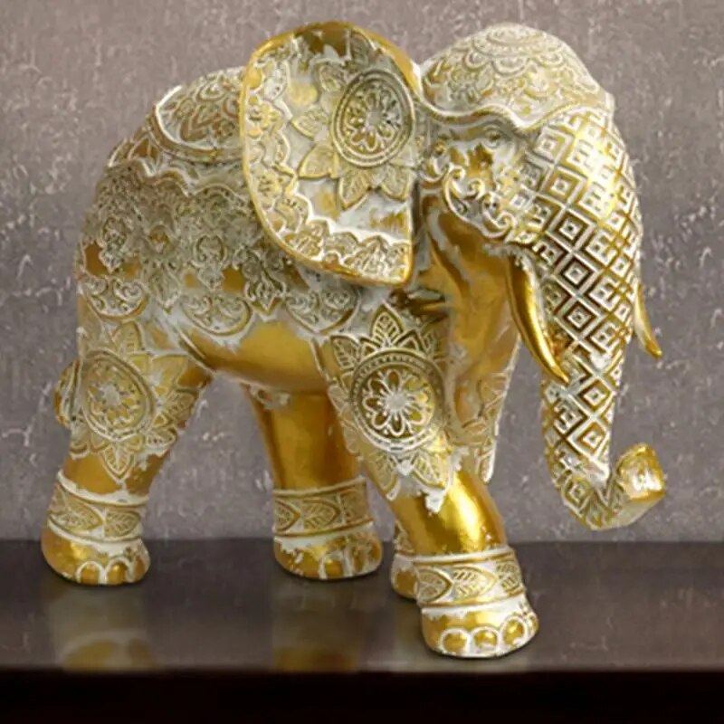 Elephant Statue Resin Plated