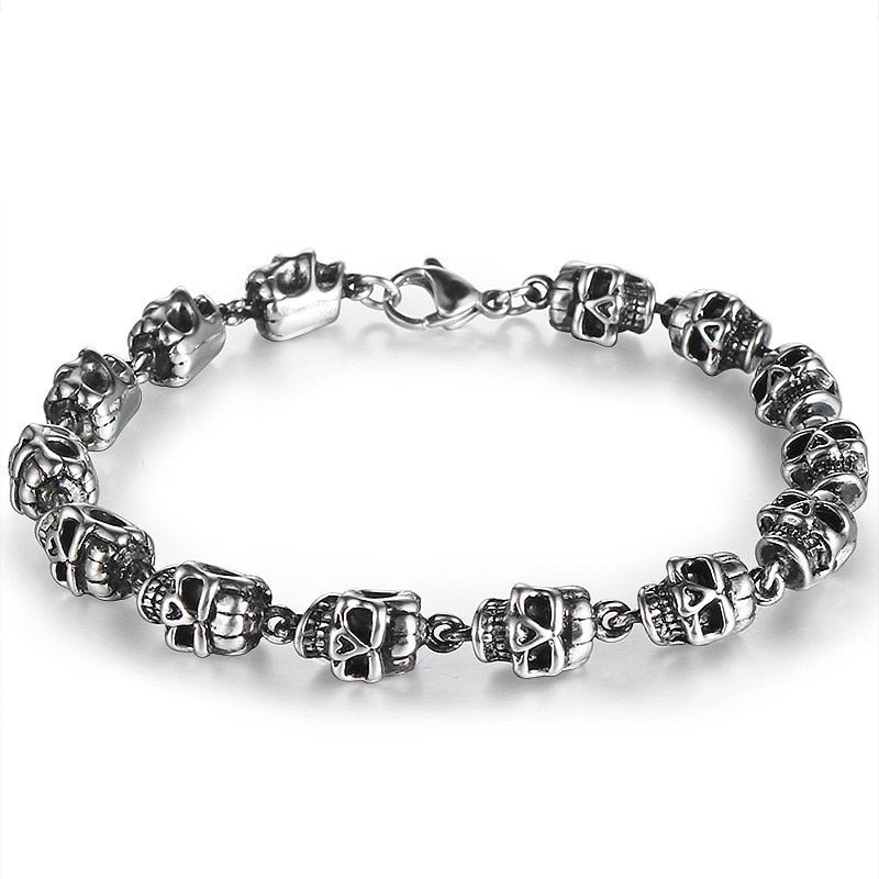 Skull Head Bracelet Stainless Steel Chain