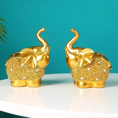 Elephant Gold Color Statue Decorate