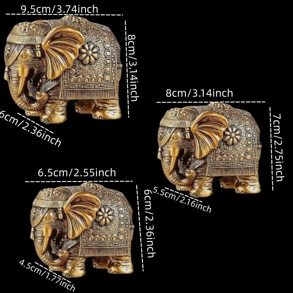 Elephant Statue Ornament Gold Color