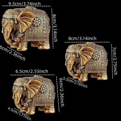 Elephant Statue Ornament Gold Color