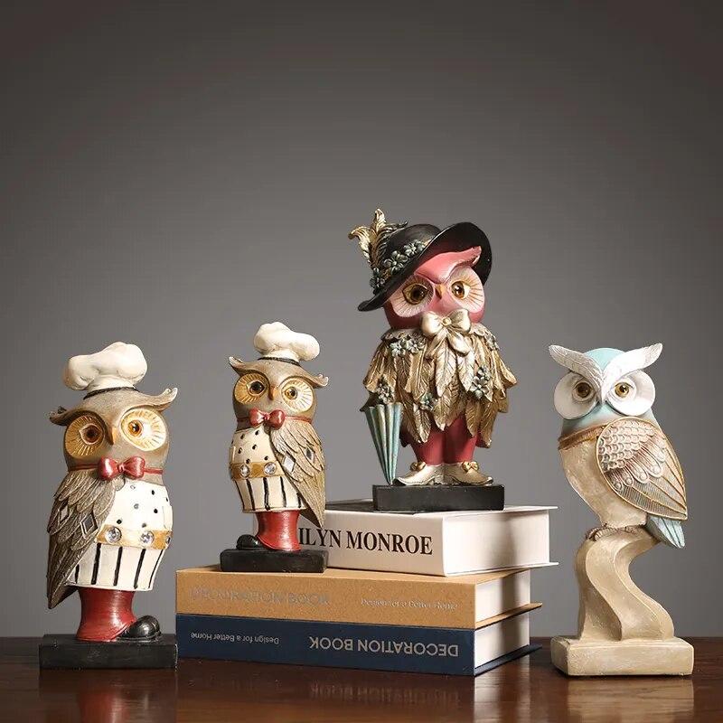 Owl Statue Resin Crafts