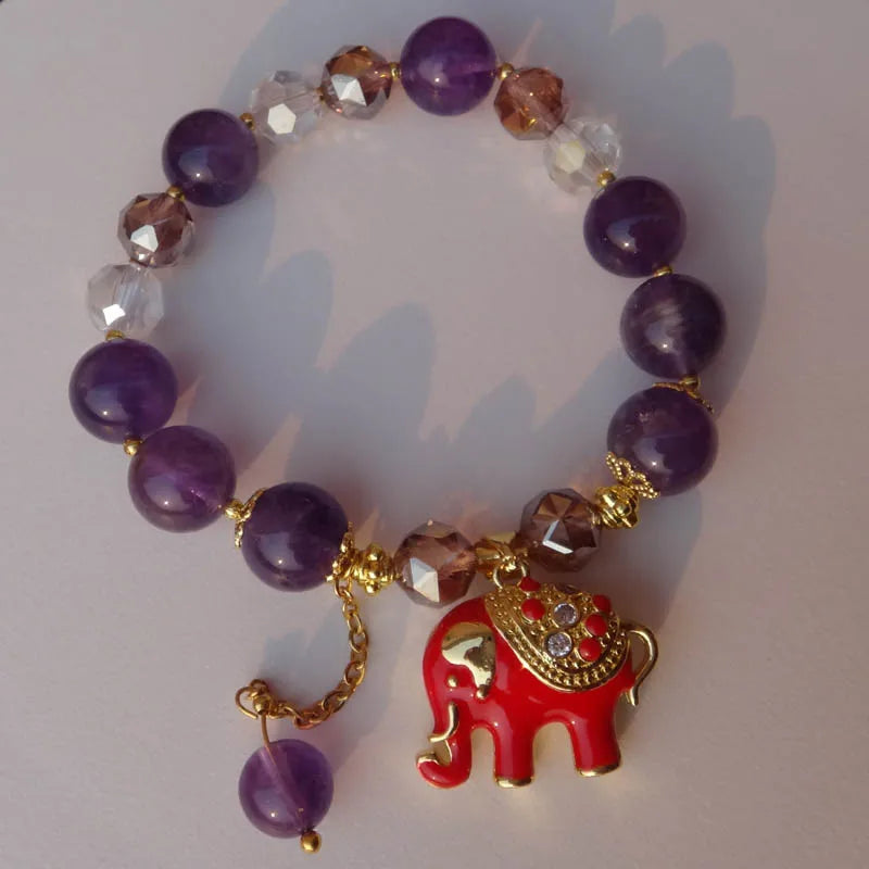 Elephant Pendant Adjustable Bangles Crystal Bracelets