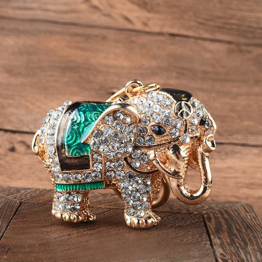 Elephant KeyChains Colorful Crystal KeyChains