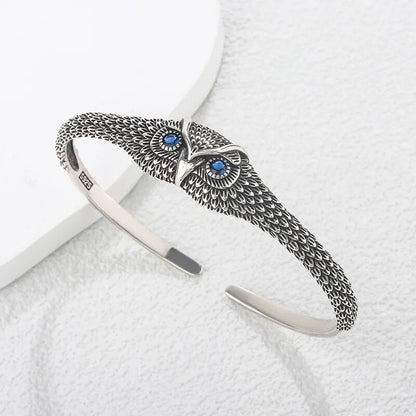 Owl Blue Green Zircon Cuff Bracelet