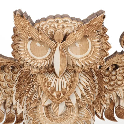 Owl Wooden Hanging Wall Decoration Handicraft