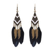 Native Long Feather Leaf Tassel Earring