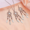 Native Silver Color Round Pendant Necklace Sets