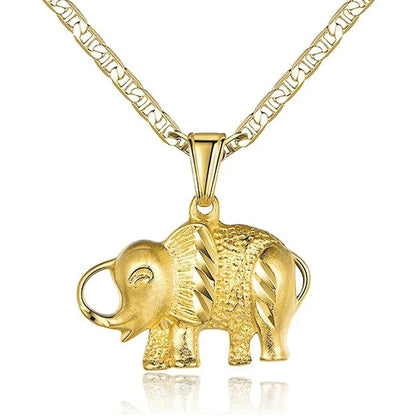 Elephant Pendant Necklace Gold Color