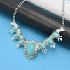 Native Turquoise V-shaped Alloy Necklace