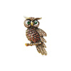 Owl Brooches Rhinestone Studded Blue Purple