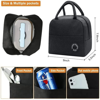 Skull Lunch Bag Insulated Zipper Thermal