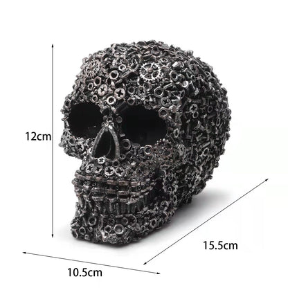 Resin Screw Gear Mechanical Style Skull Decorative