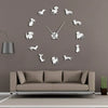 Dog Shaped DIY Large Clock Wall With Mirror Effect