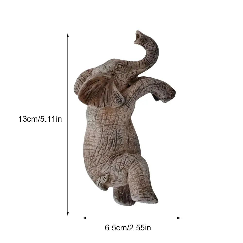 Elephant Cute Climbing  Figurines Resin Statue