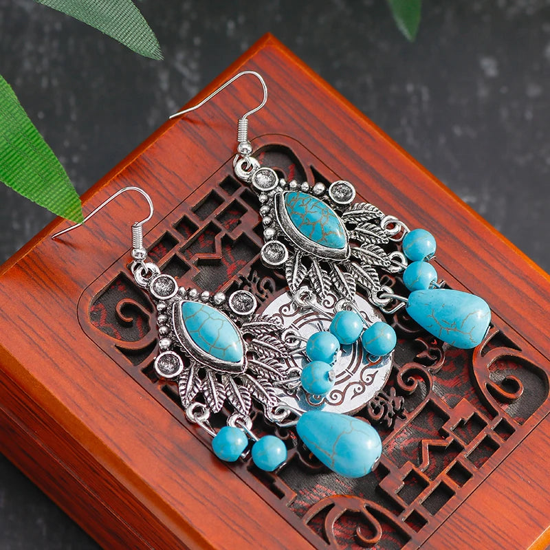 Native Turquoise Water Drop Earrings