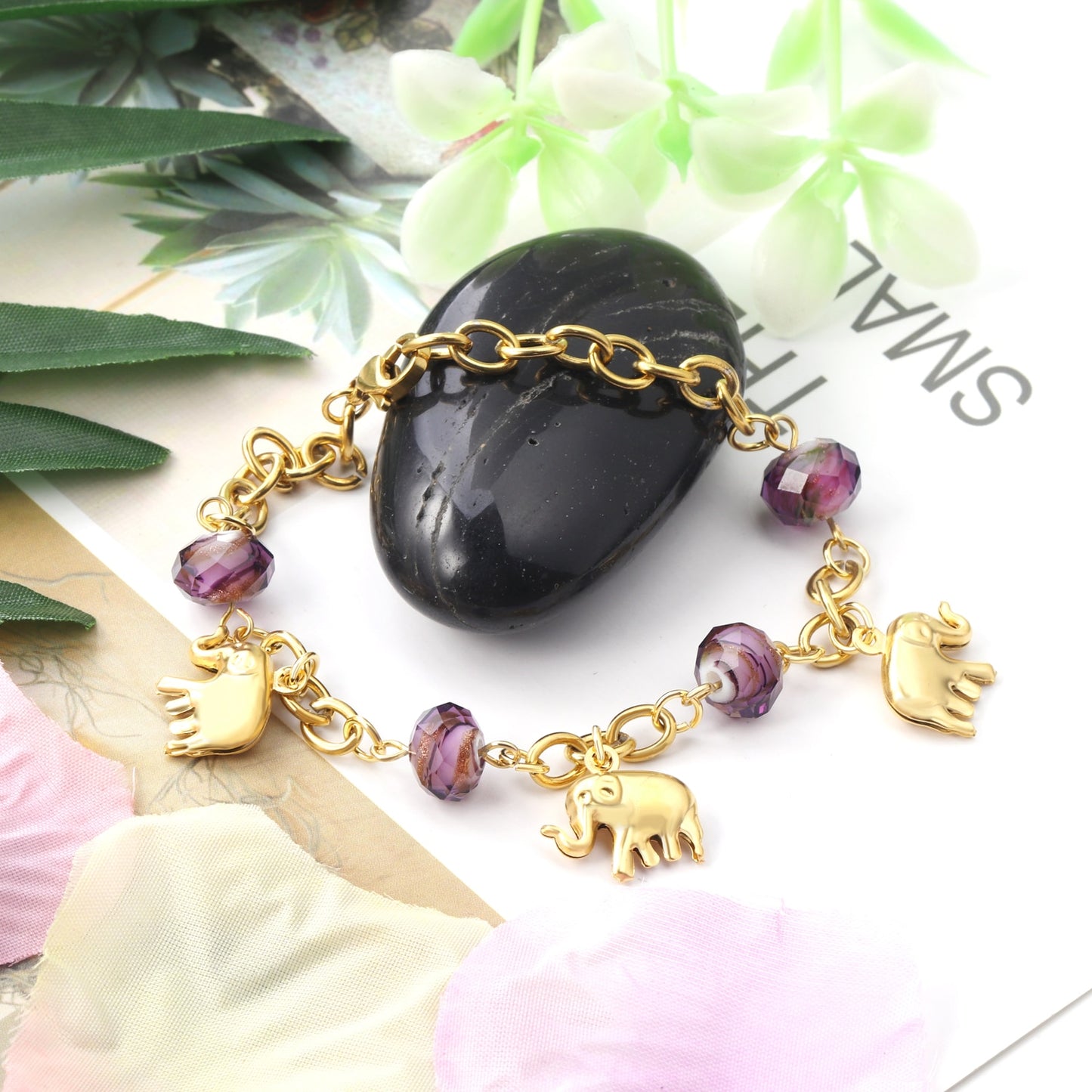 Elephant Charm Beads Chain Bracelets