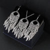 Native Alloy Feather Tassel Round Carved Earrings Sets