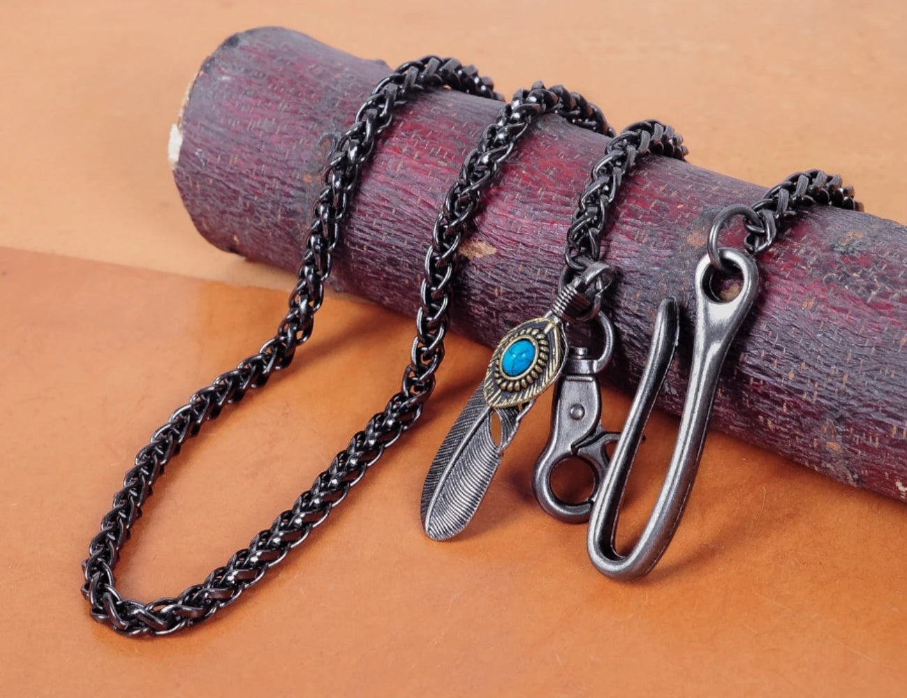 Native Feather Keychain Key Chain Metal Keyring