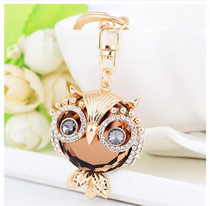 Owl Crystal Keychain