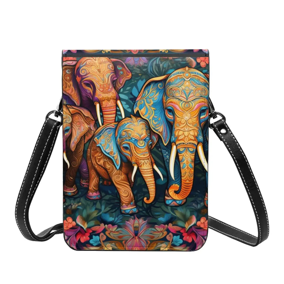 Elephant Shoulder Bag Flower Leaf Colors