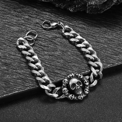 Skull Ghost Head Bracelet Retro Stainless Steel