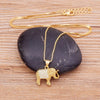 Elephant Necklace Cubic Zirconia Pendant Gold Color