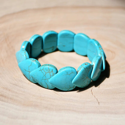 Native Blue Stone Turquoises Elastic Bracelets