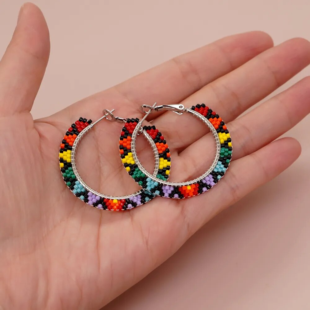 Native Hoop Beaded Earrings