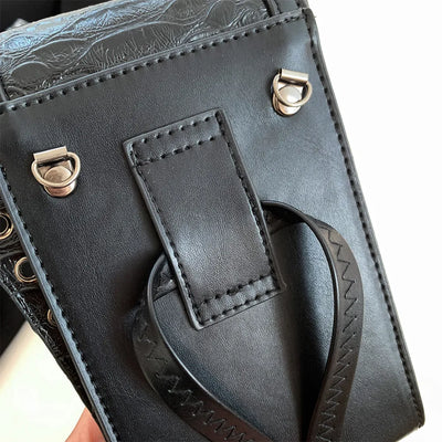 Skull Bag PU Leather Black Crossbody