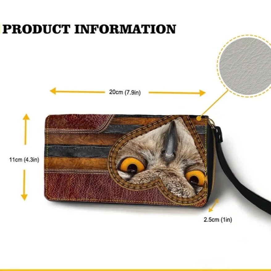 Owl Wallets Leather Purse Multifunction