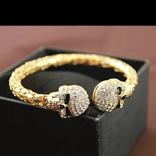 Skull Crystal Open Bangle