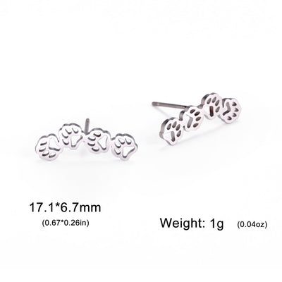 Walking Cat Earrings Stainless Steel