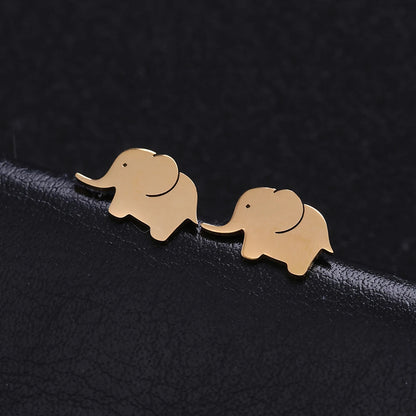 Elephant Ear Studs Stainless Steel Animal Earring