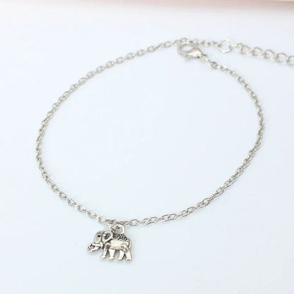 Elephant Anklets Silver Color Leg Bracelet