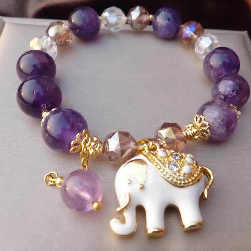 Elephant Pendant Adjustable Bangles Crystal Bracelets