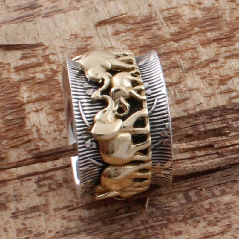 Gold Plated Elephant Ring