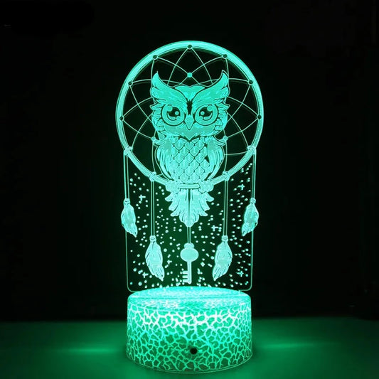 Night Owl 3D Lamp 7 Color Changing Touch LED