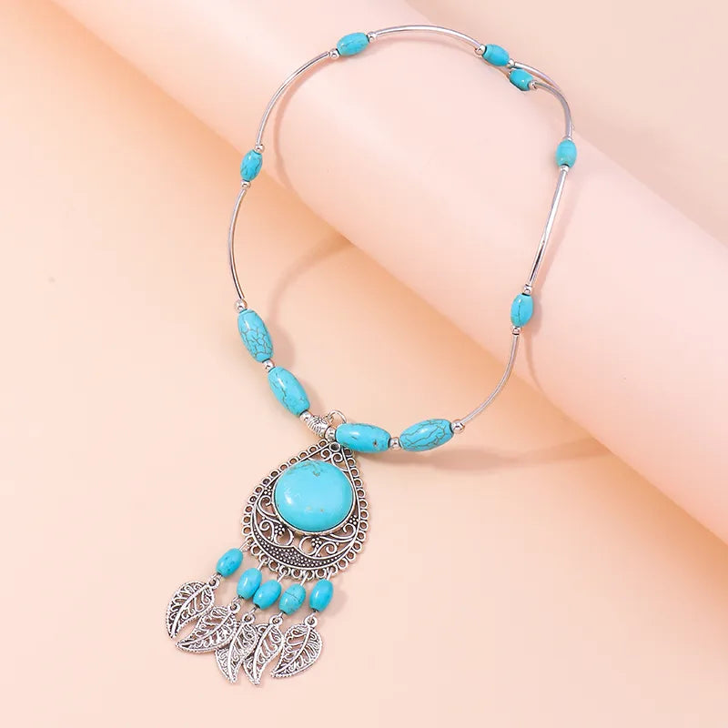 Native Turquoise Tassel Necklaces