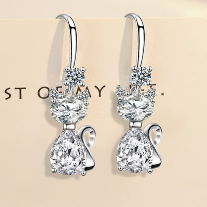 Crystal Cat Earrings