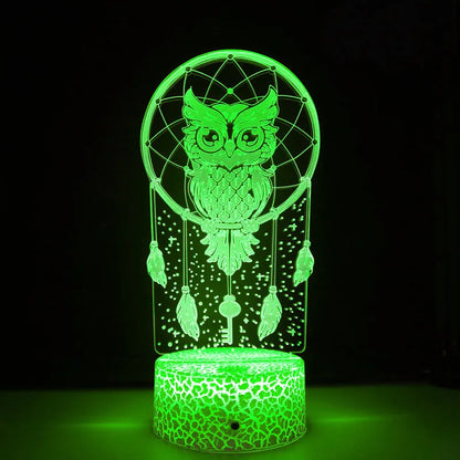 Night Owl 3D Lamp 7 Color Changing Touch LED