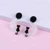 Moon Black Cat Earrings Acrylic