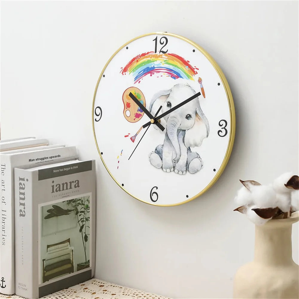 Elephant Clock Wall Rainbow Painter