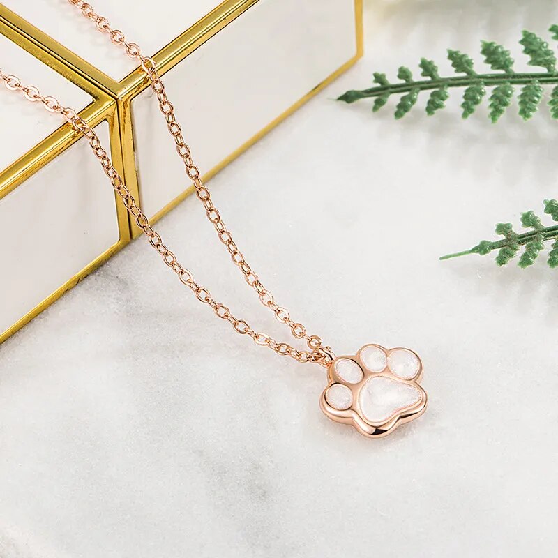 Dog Paw Footprint Necklace Pendant