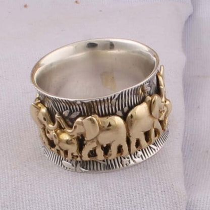 Gold Plated Elephant Ring