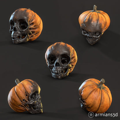 Evil Pumpkin Skull Halloween Pumpkin Ornaments